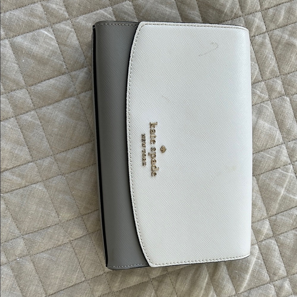 Kate Spade Sleek White and Gray Crossbody Bag